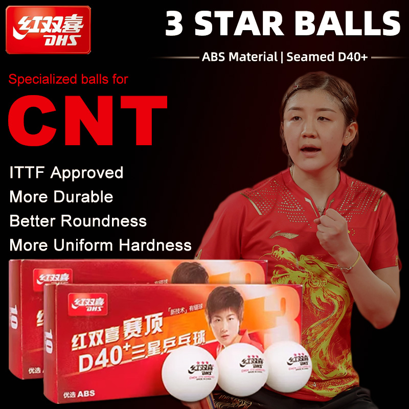 Table Tennis How To Play - DHS D40+ DJ40+ Ping-Pong-Bälle, 3-Sterne-ABS, neues