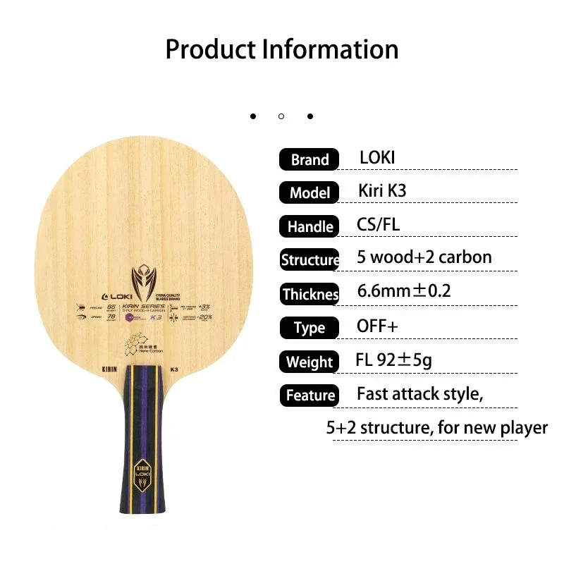 Original LOKI Kirin K3 Tischte – Table Tennis History Bewertung und Preis