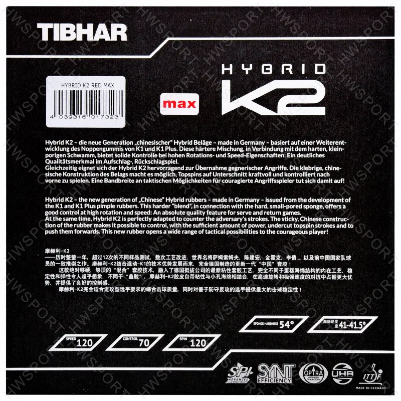 Tibhar Hybrid K2 Tischtennis G – Table Tennis Hybrid Rubbers Bewertung und Preis